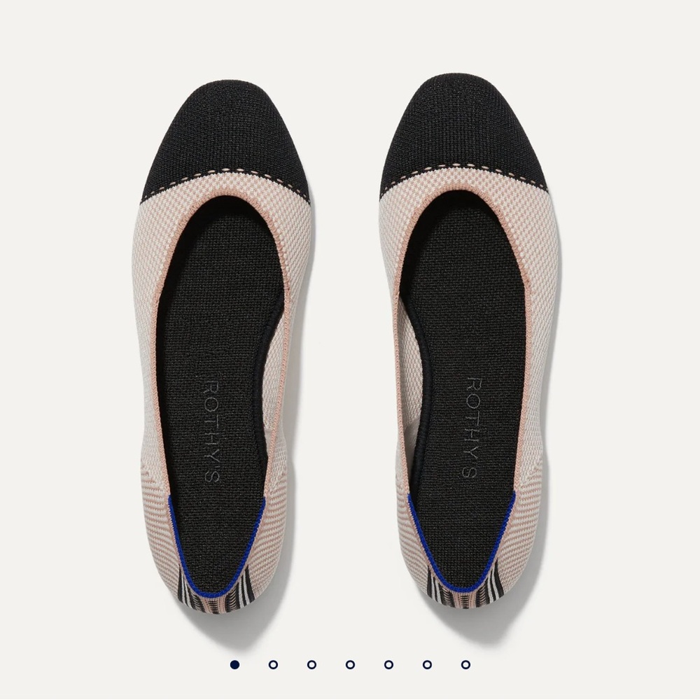 Rothy's Black and Cream Flats with Timeless Elegance